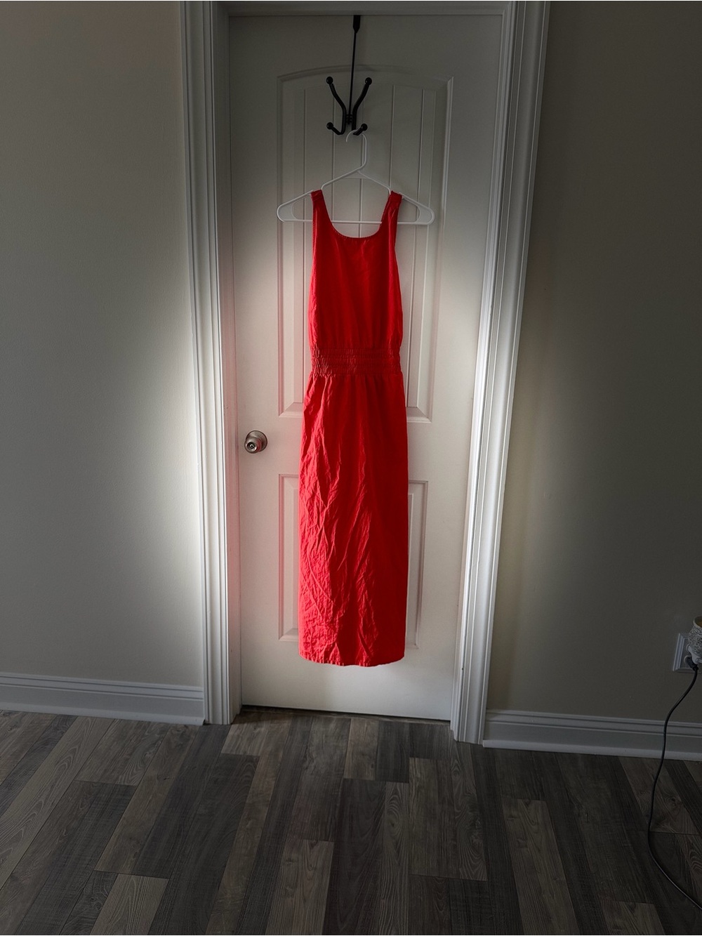 LG Red Sleeveless Maxi Dress with Smocked Waist